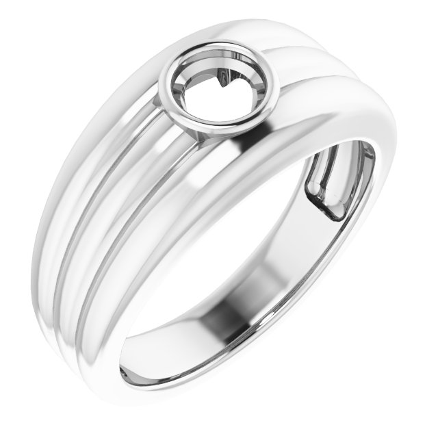 Grooved Bezel-Set Ring