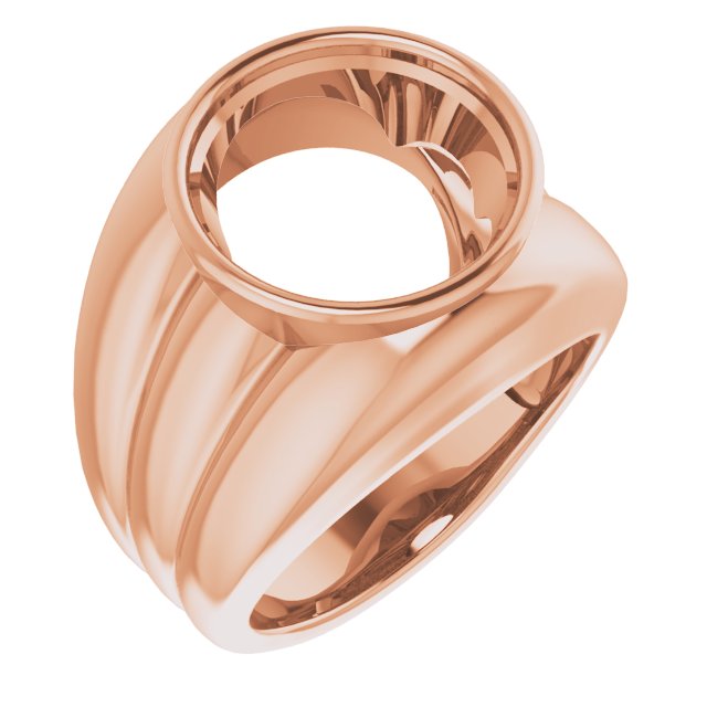 Grooved Bezel-Set Ring