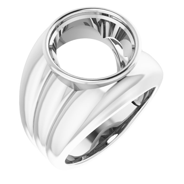 Grooved Bezel-Set Ring