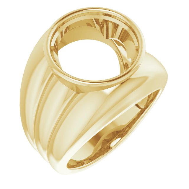 Grooved Bezel-Set Ring