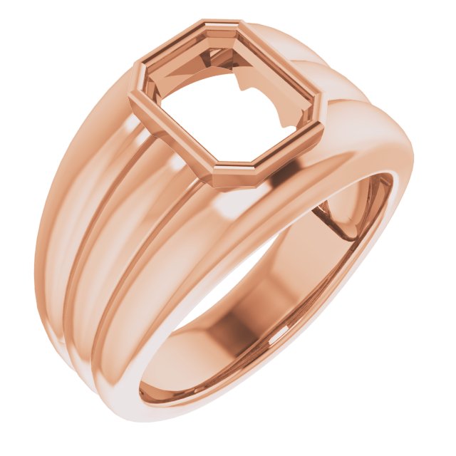 Grooved Bezel-Set Ring