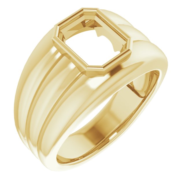 Grooved Bezel-Set Ring