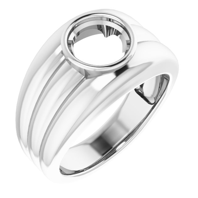 Grooved Bezel-Set Ring