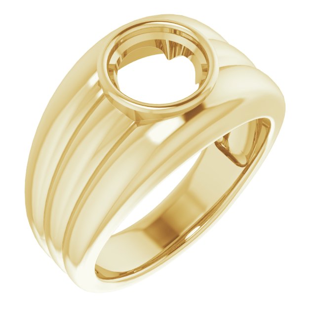 Grooved Bezel-Set Ring