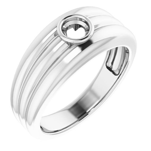 Grooved Bezel-Set Ring