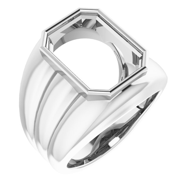 Grooved Bezel-Set Ring