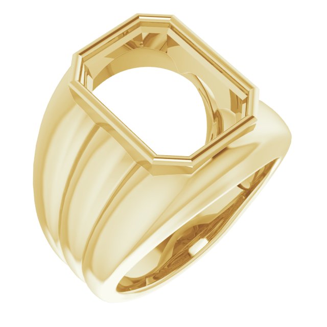 Grooved Bezel-Set Ring