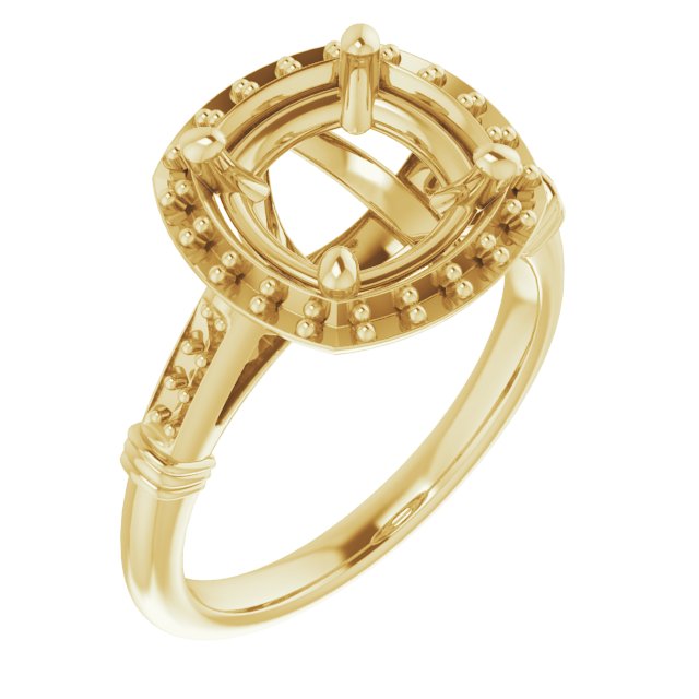 18 K Yellow Gold Halo Engagement Ring