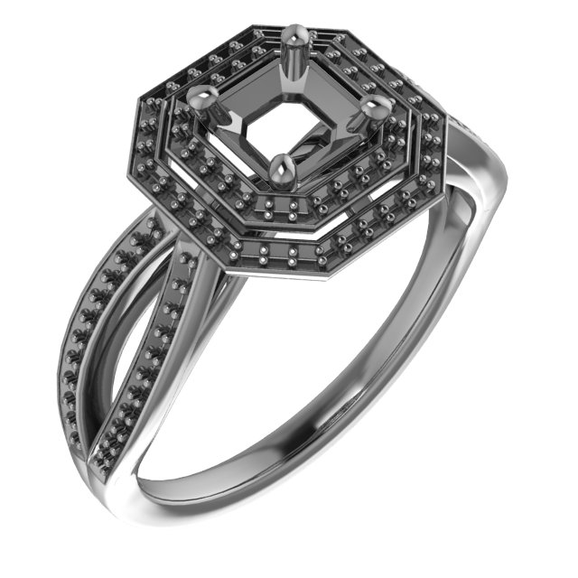 9x4.5 mm Marquise Double Halo-Style Ring Mounting