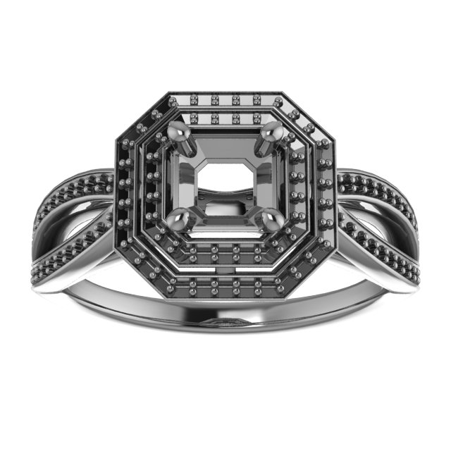 9x4.5 mm Marquise Double Halo-Style Ring Mounting view 3
