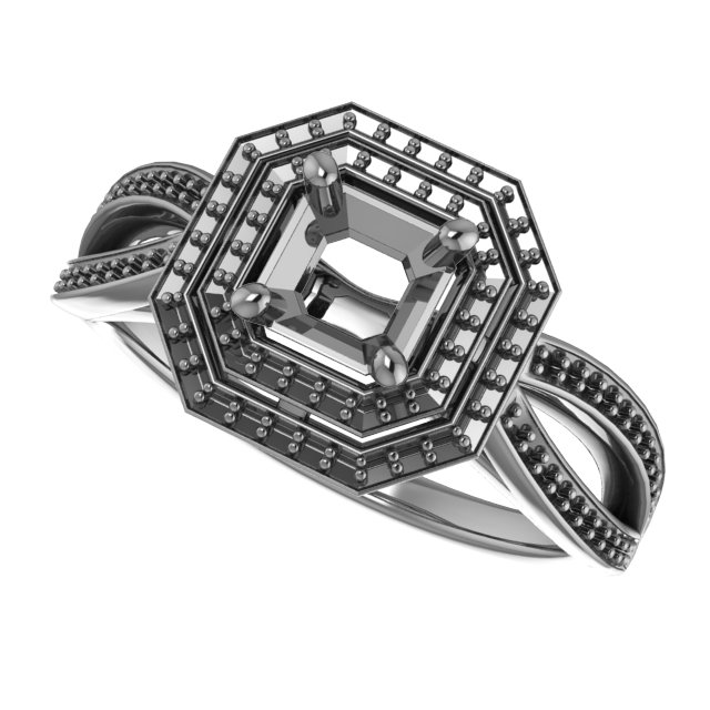9x4.5 mm Marquise Double Halo-Style Ring Mounting view 5