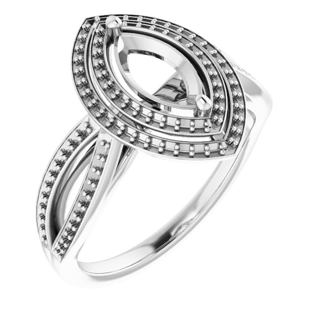 Double Halo-Style Ring