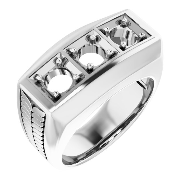 Wheat Pattern Three-Stone Ring