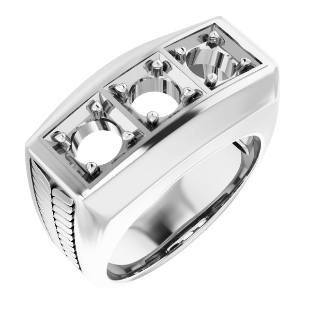 Wheat Pattern Three-Stone Ring