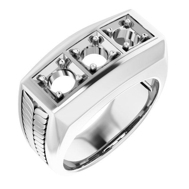 Wheat Pattern Three-Stone Ring