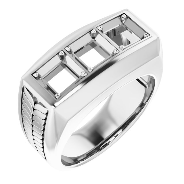 Wheat Pattern Three-Stone Ring
