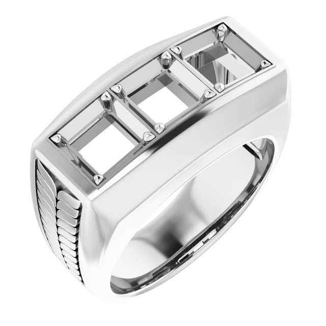 Wheat Pattern Three-Stone Ring
