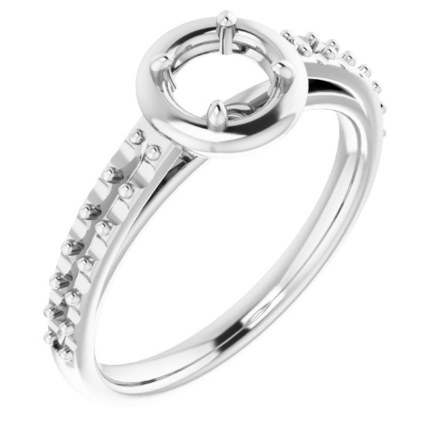 4-Prong Accented Bezel-Style Engagement Ring