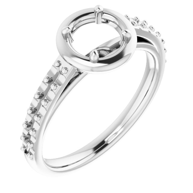 4-Prong Accented Bezel-Style Engagement Ring