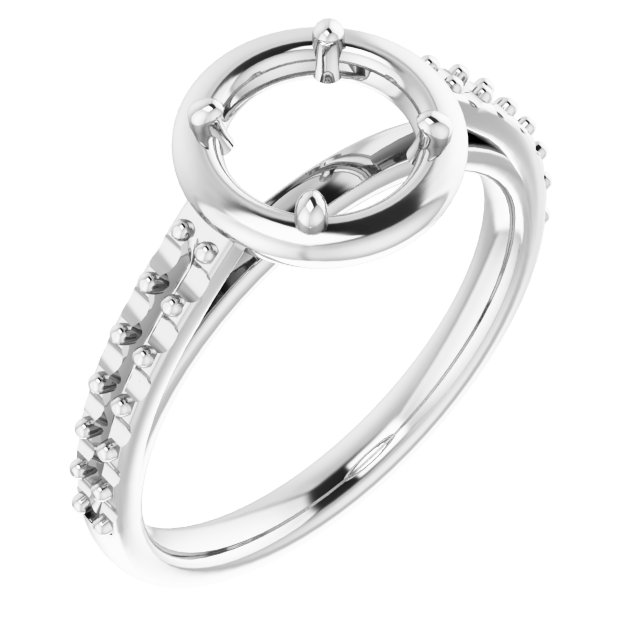 4-Prong Accented Bezel-Style Engagement Ring