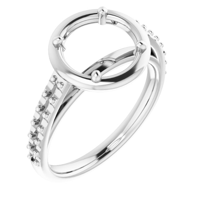 4-Prong Accented Bezel-Style Engagement Ring