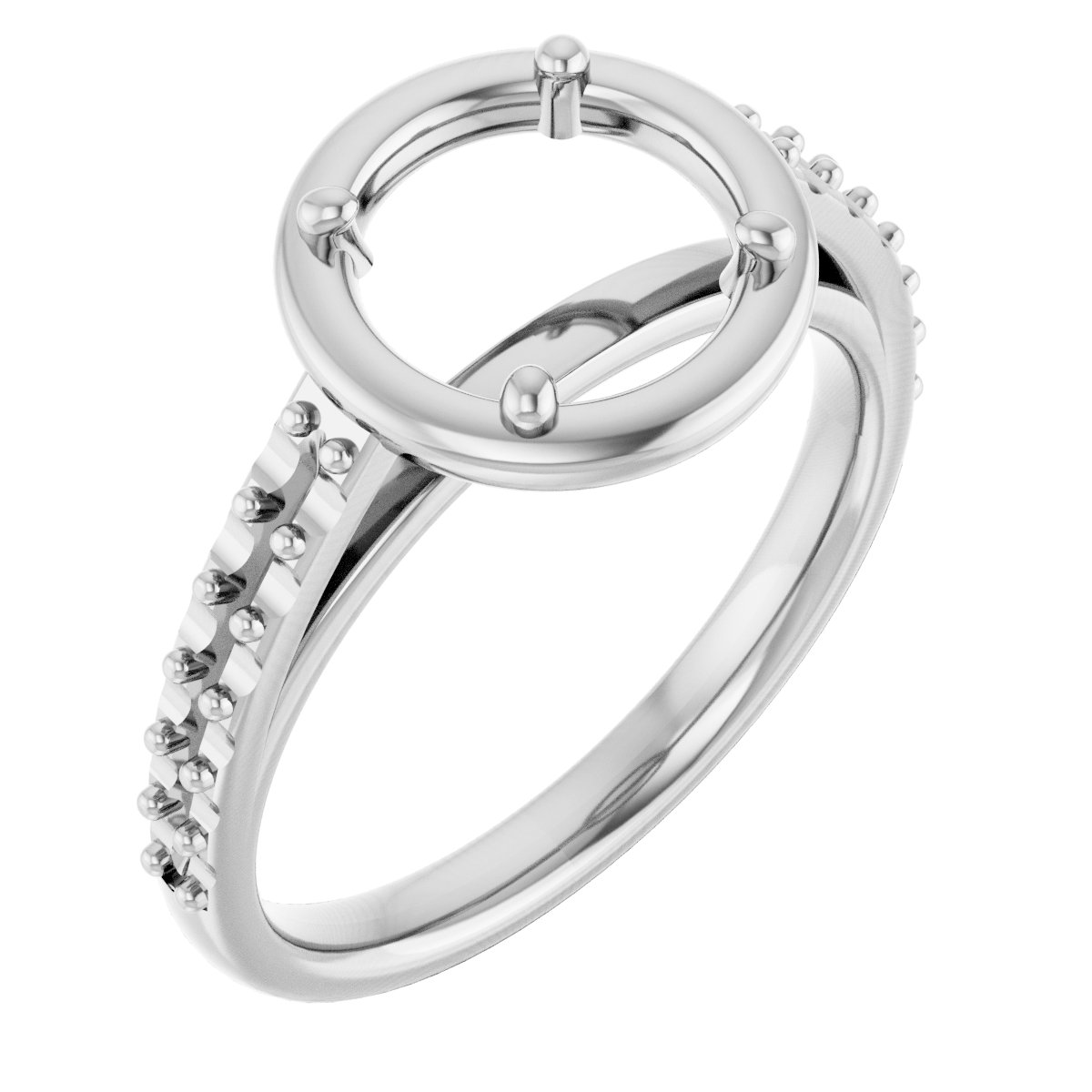 4-Prong Accented Bezel-Style Engagement Ring