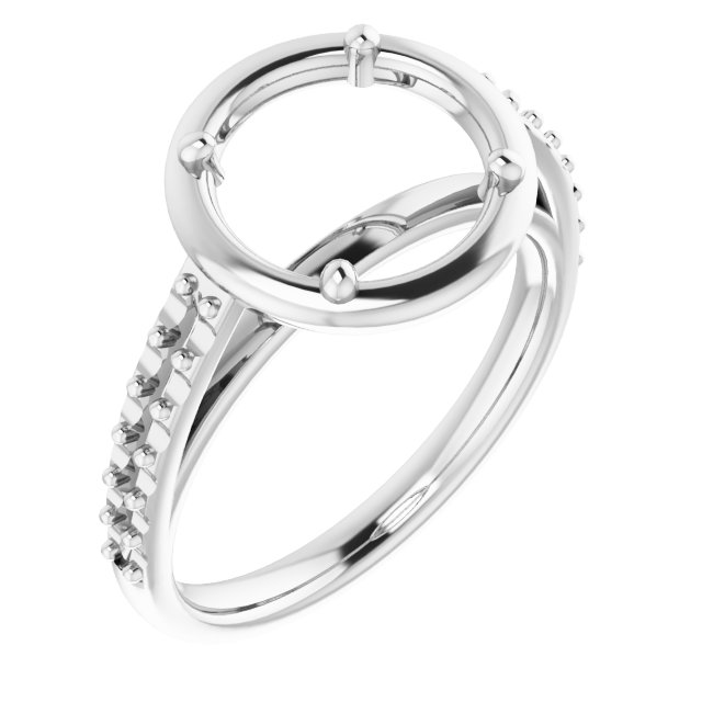 4-Prong Accented Bezel-Style Engagement Ring