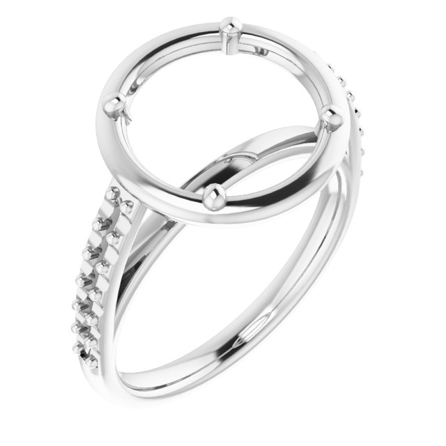 4-Prong Accented Bezel-Style Engagement Ring