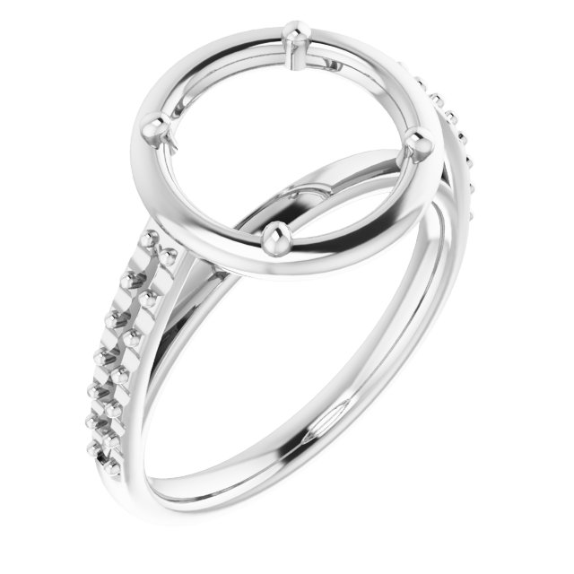 4-Prong Accented Bezel-Style Engagement Ring