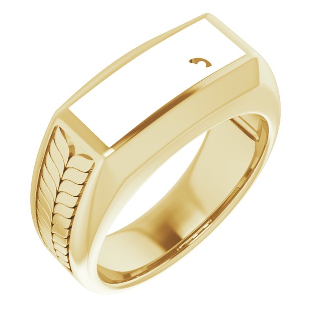 Wheat Pattern Three-Stone Ring
