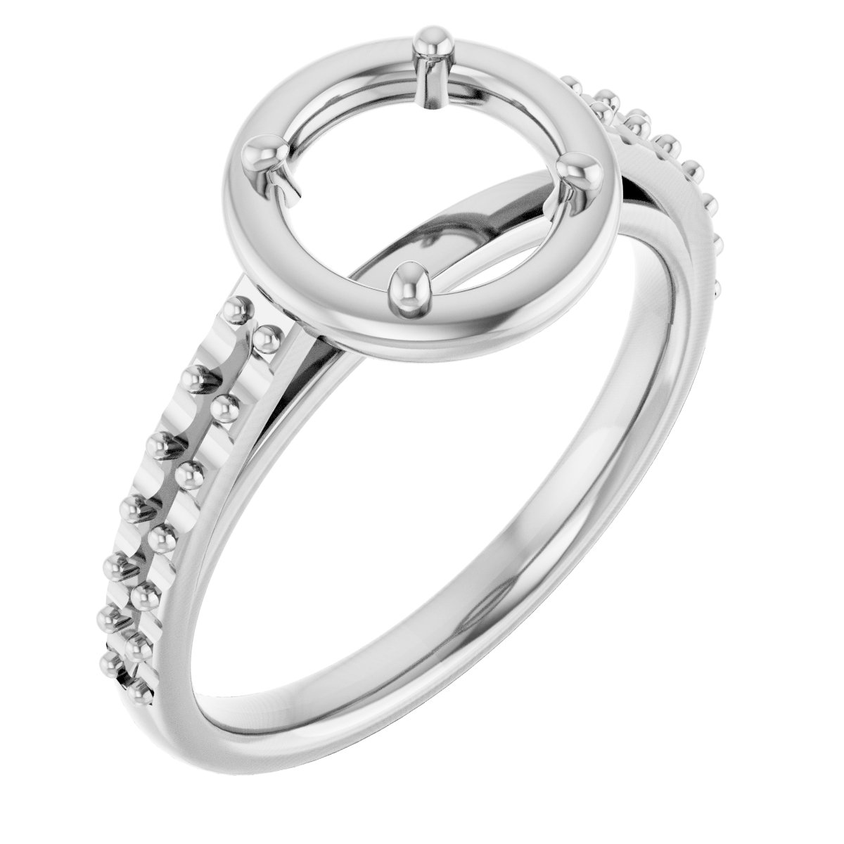 4-Prong Accented Bezel-Style Engagement Ring