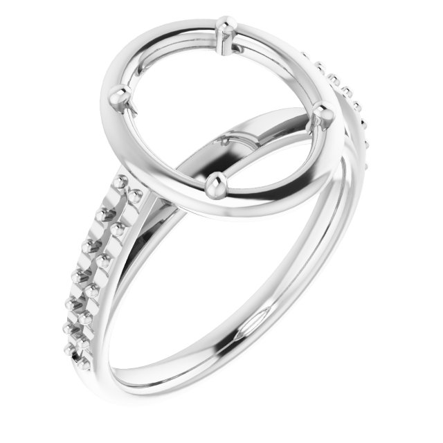 4-Prong Accented Bezel-Style Engagement Ring