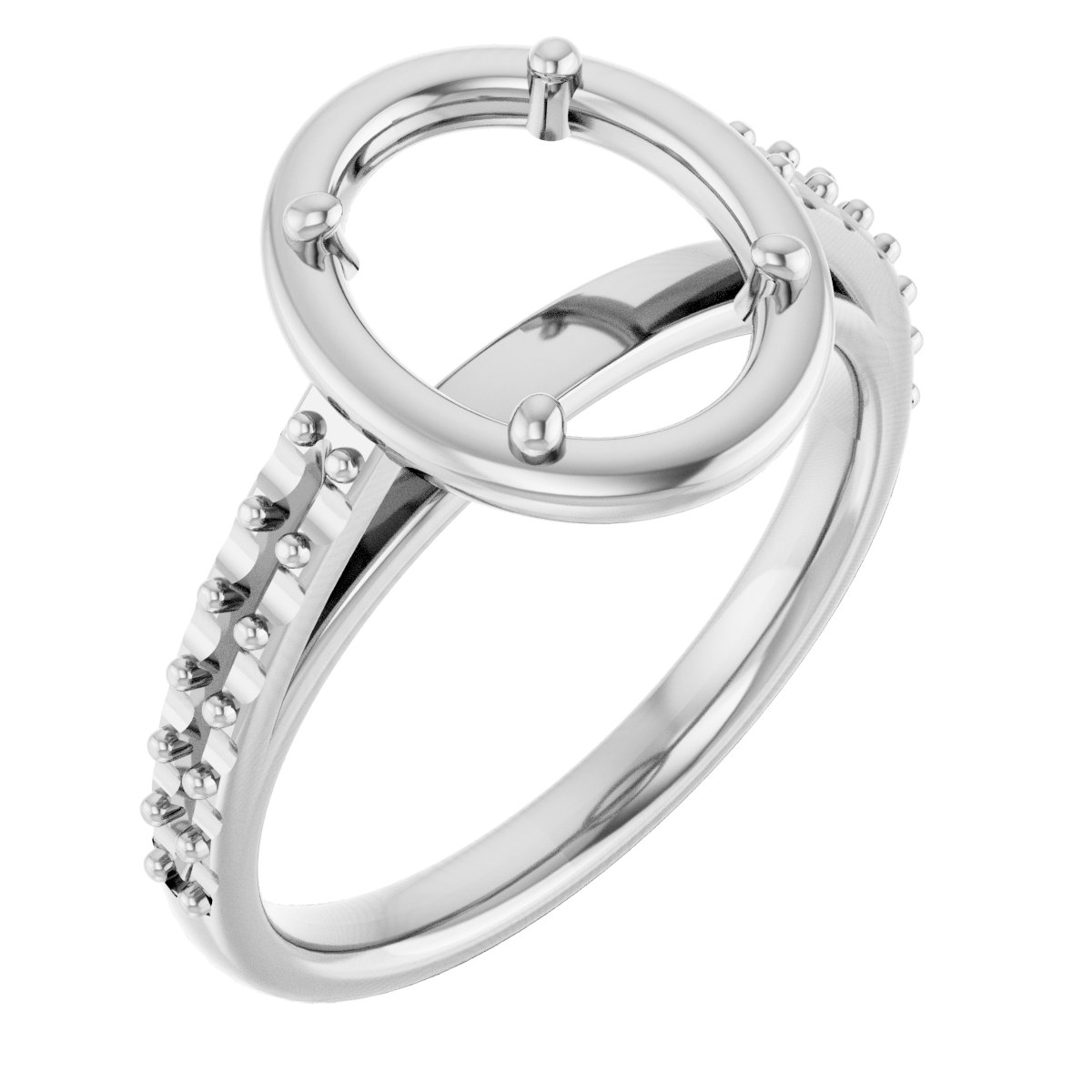 4-Prong Accented Bezel-Style Engagement Ring