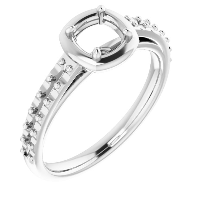4-Prong Accented Bezel-Style Engagement Ring