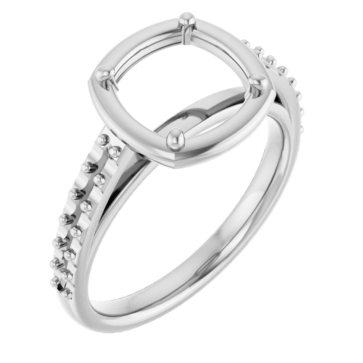 4-Prong Accented Bezel-Style Engagement Ring