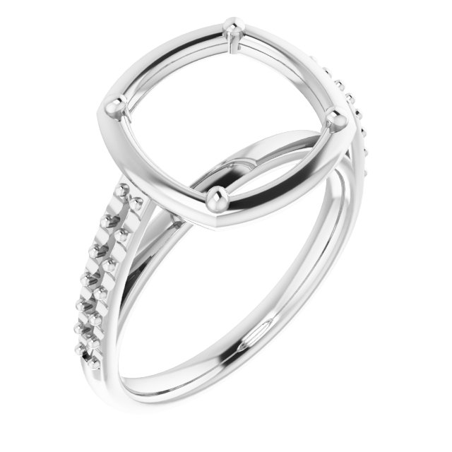 4-Prong Accented Bezel-Style Engagement Ring