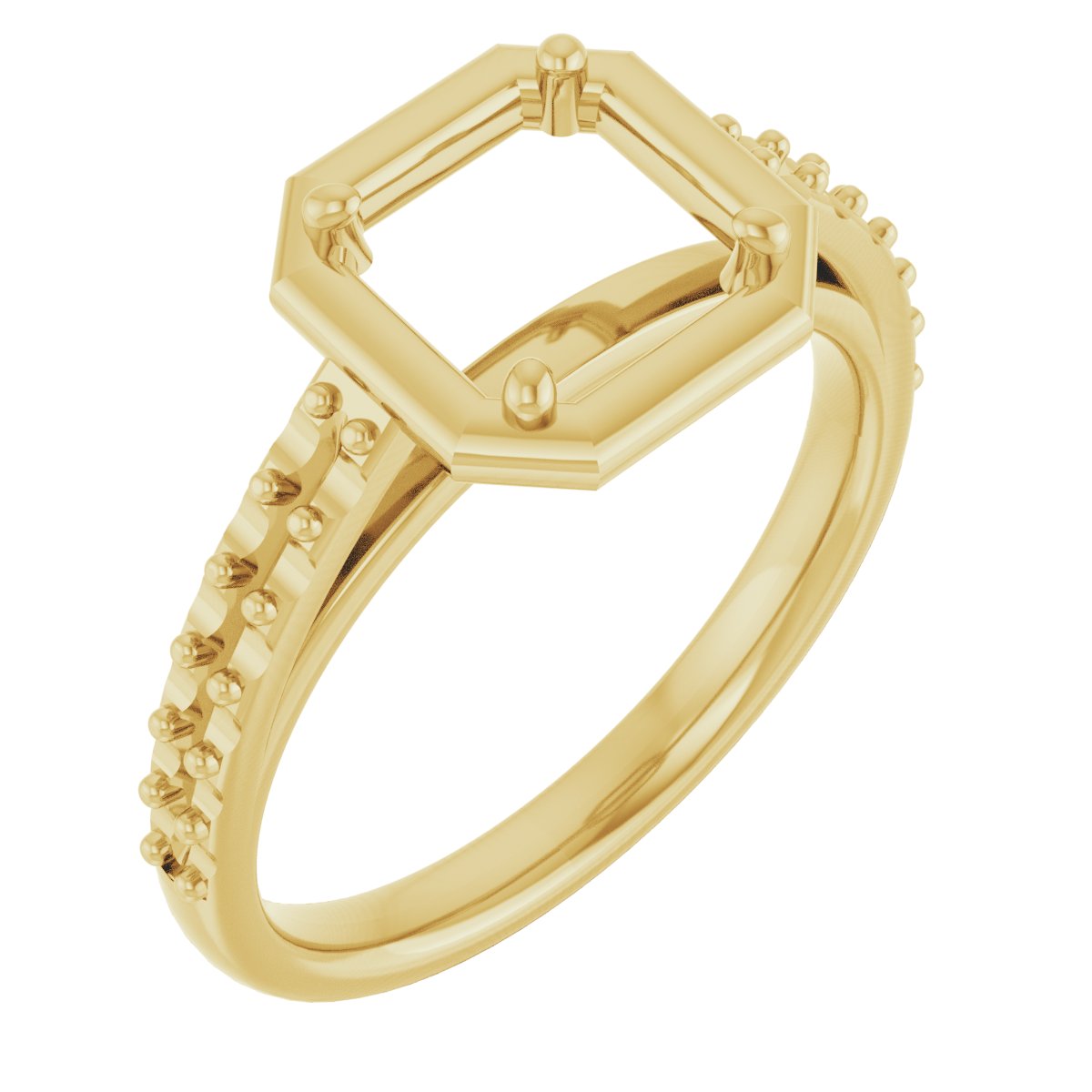 4-Prong Accented Bezel-Style Engagement Ring