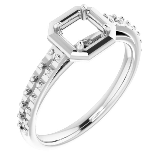 4-Prong Accented Bezel-Style Engagement Ring