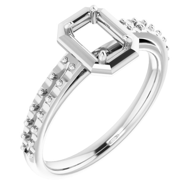 4-Prong Accented Bezel-Style Engagement Ring