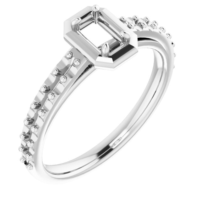 4-Prong Accented Bezel-Style Engagement Ring