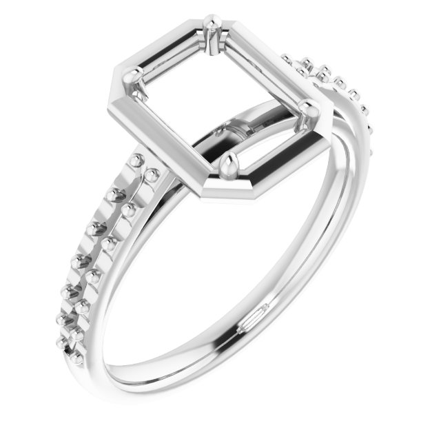 4-Prong Accented Bezel-Style Engagement Ring