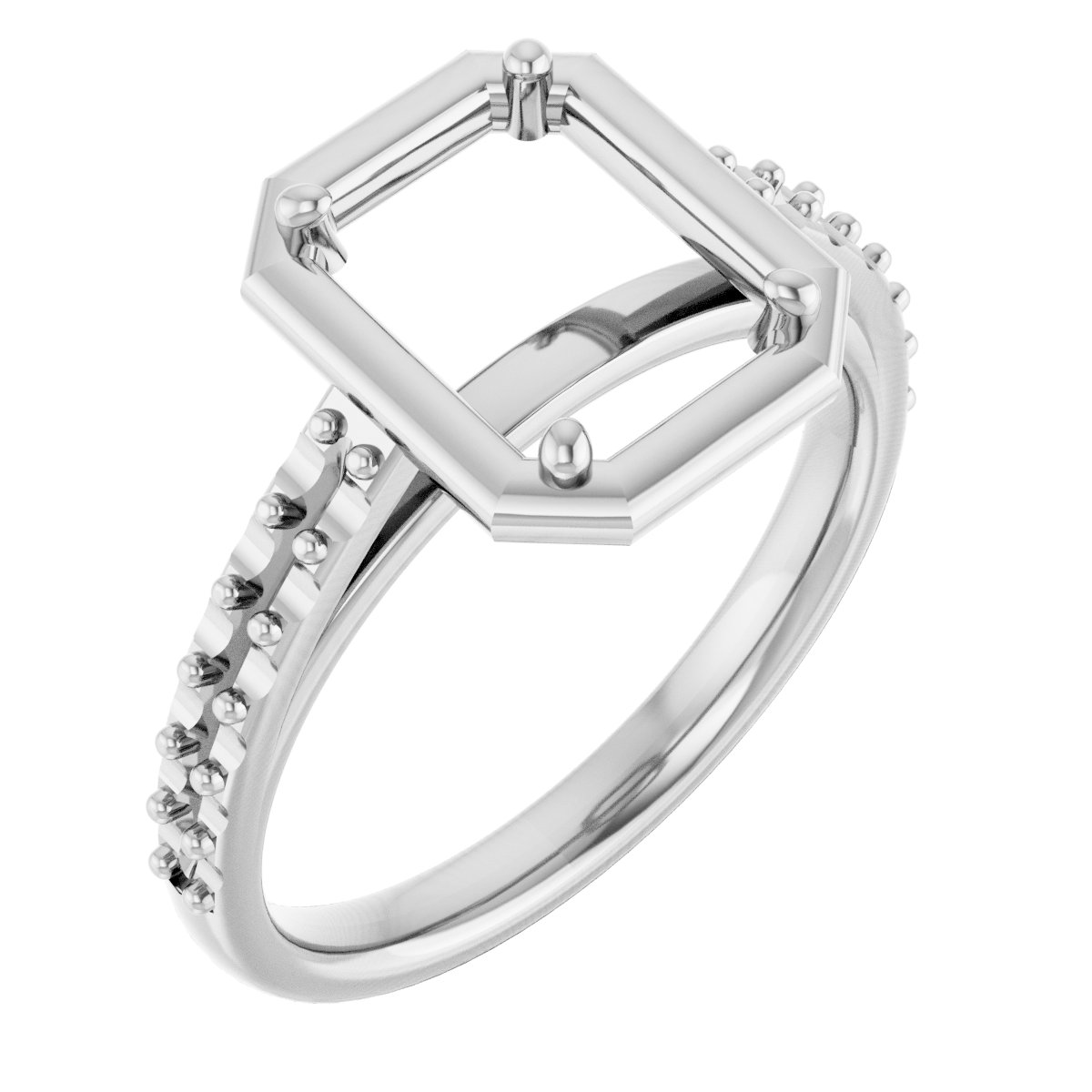 4-Prong Accented Bezel-Style Engagement Ring
