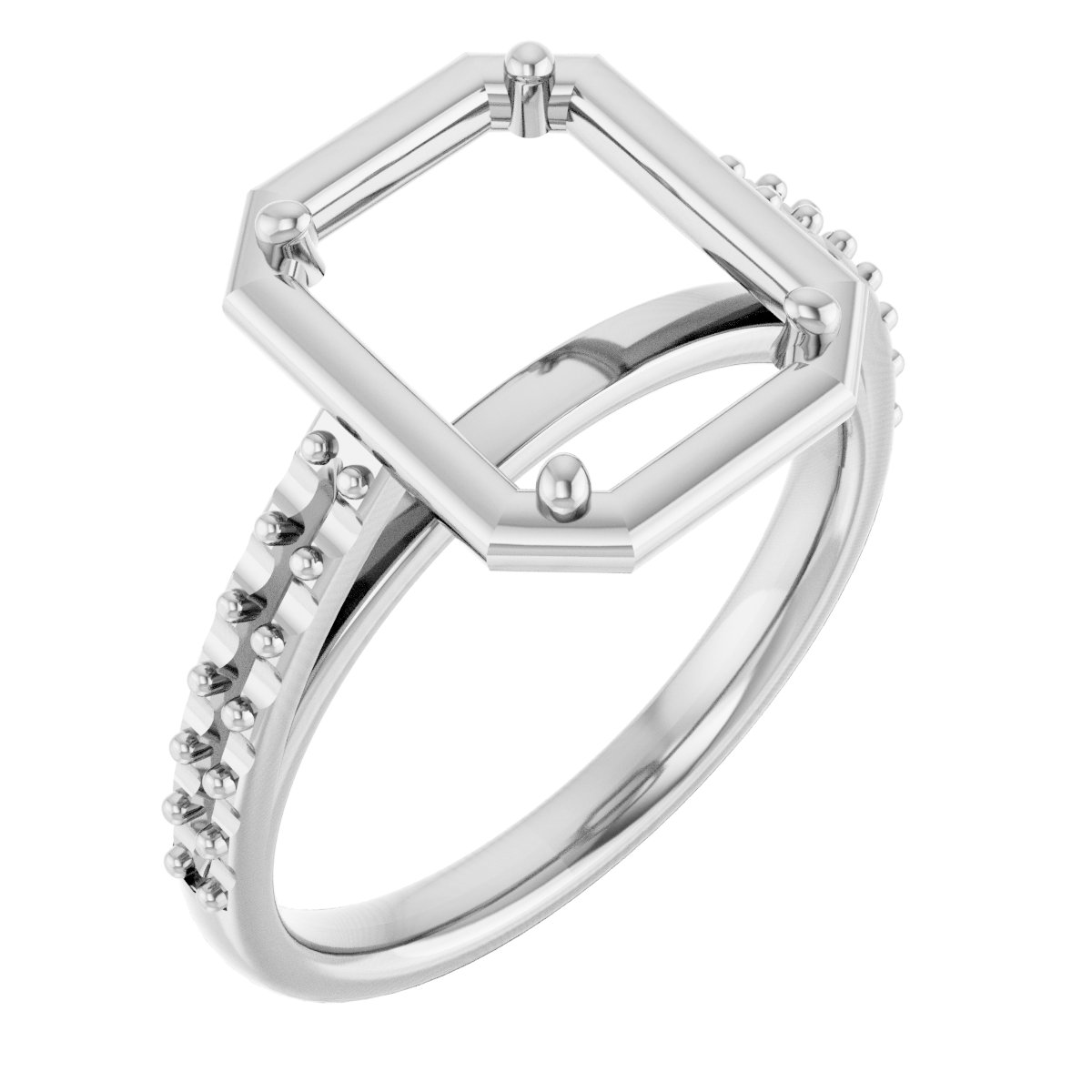 4-Prong Accented Bezel-Style Engagement Ring