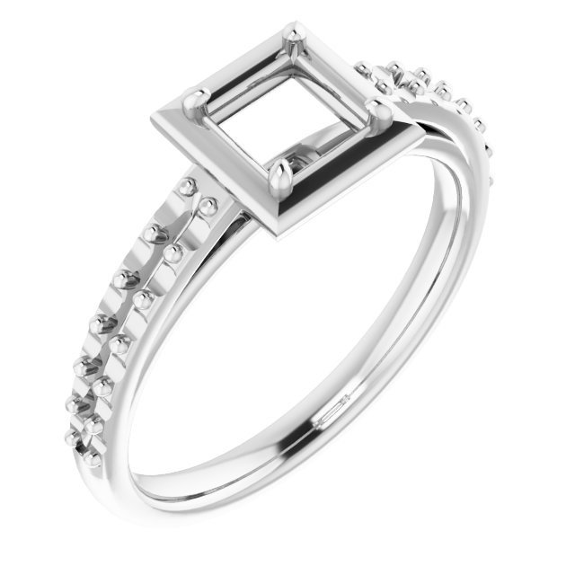 4-Prong Accented Bezel-Style Engagement Ring