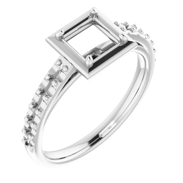 4-Prong Accented Bezel-Style Engagement Ring