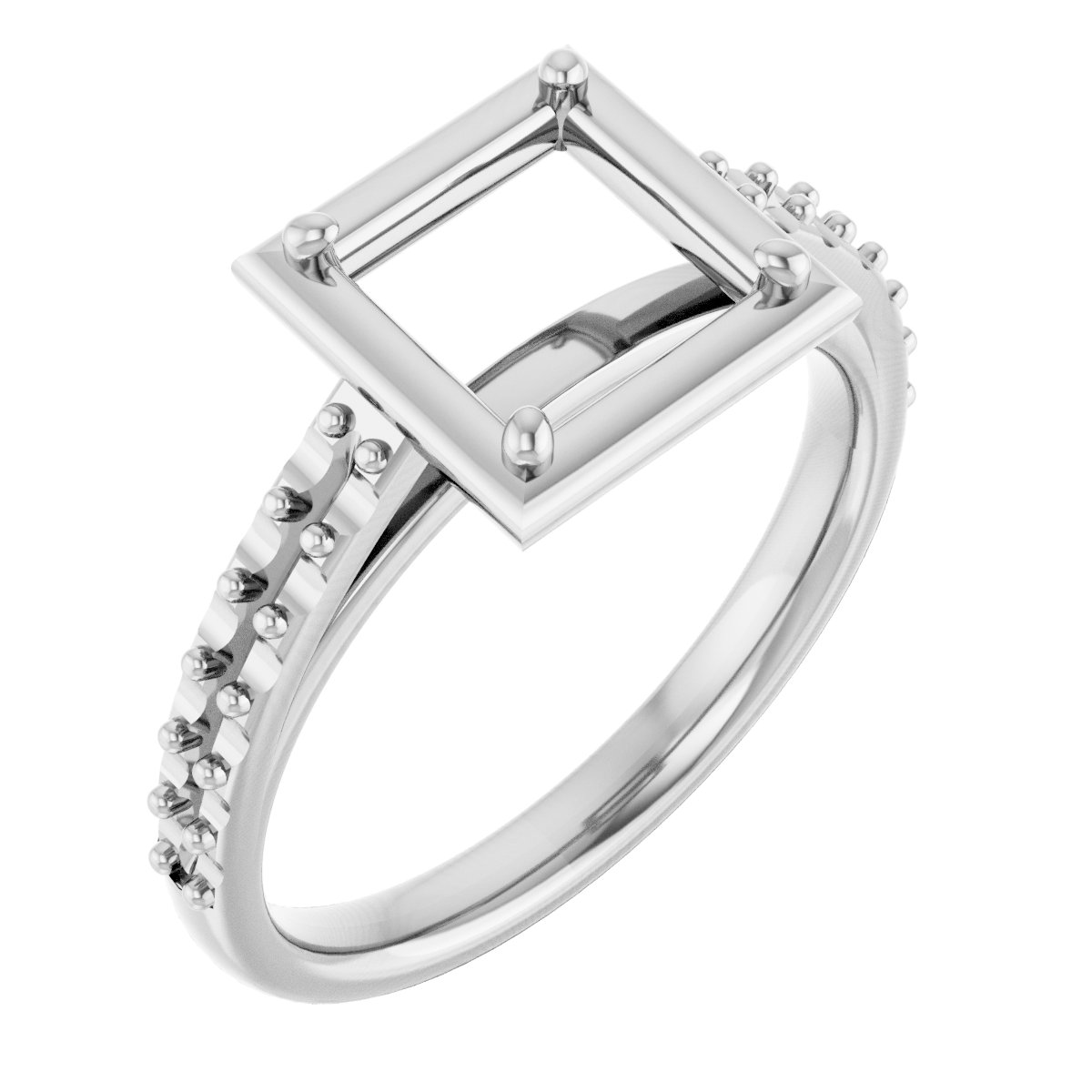 4-Prong Accented Bezel-Style Engagement Ring