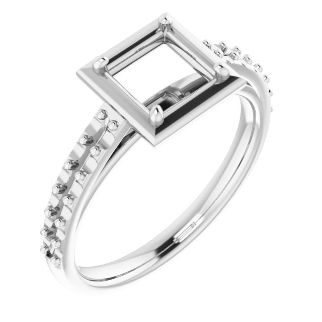 4-Prong Accented Bezel-Style Engagement Ring