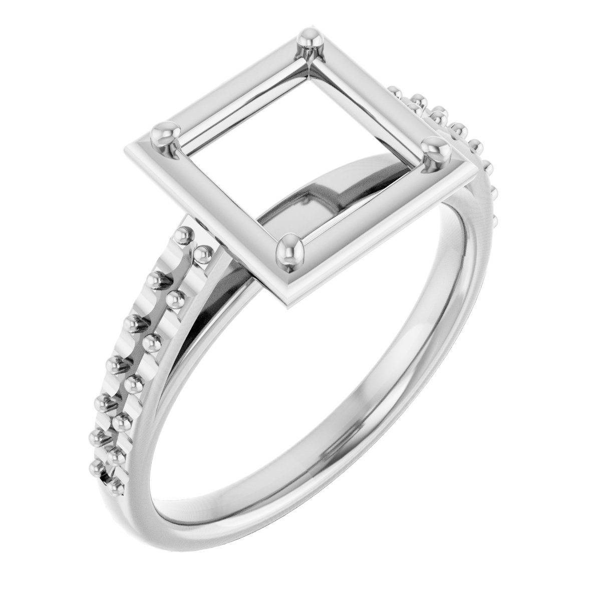 4-Prong Accented Bezel-Style Engagement Ring