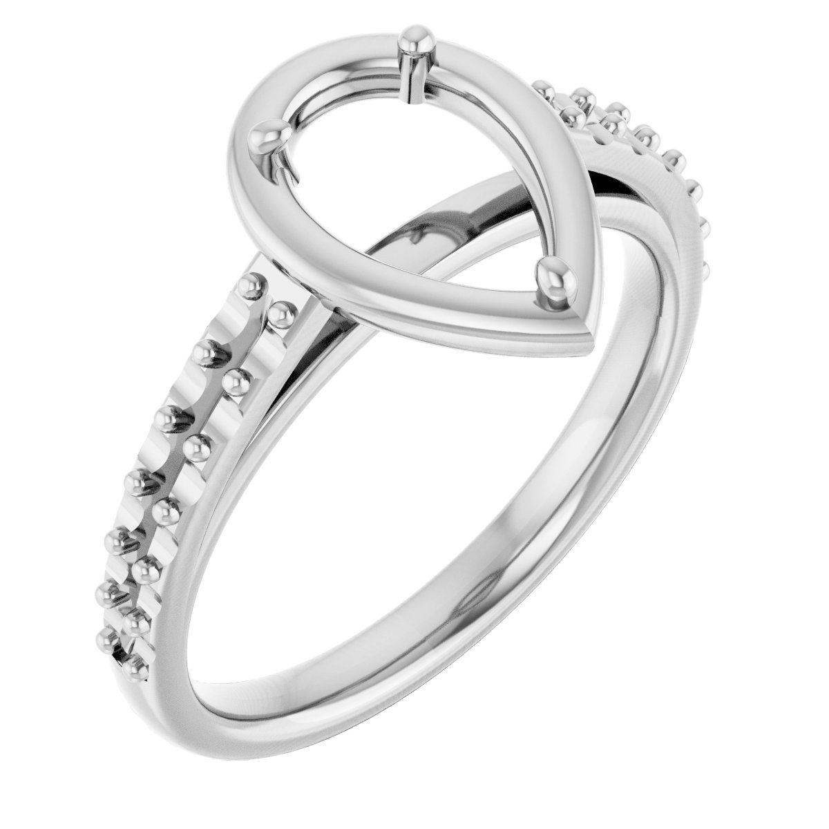 4-Prong Accented Bezel-Style Engagement Ring