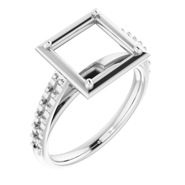 4-Prong Accented Bezel-Style Engagement Ring
